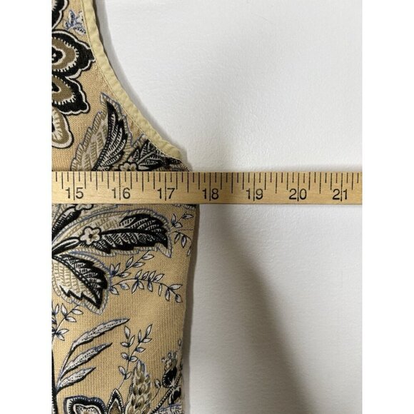 Liz Claiborne Liz Sport Brown Paisley Sleeveless Stretch Tank Top Size Medium - Picture 8 of 10
